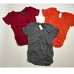 Ekouaer Women's Nursing Short Sleeve Breastfeeding Postpartum Tops Size M 3 Pack